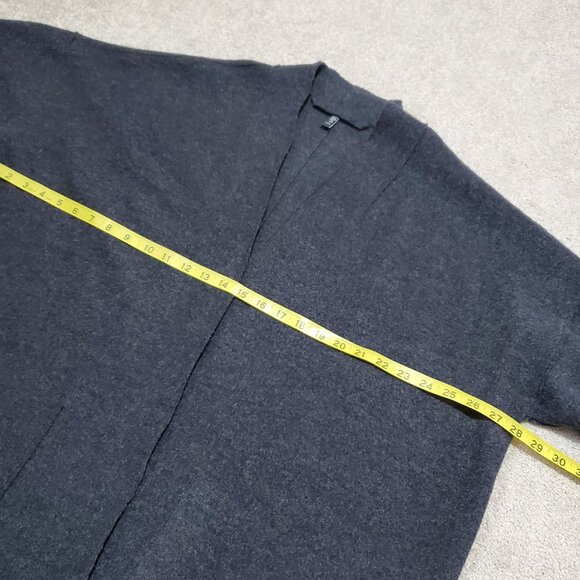 EILEEN FISHER Boiled Wool Cardigan Coatigan Coat Open Front Dark Grey Women's XL - Picture 9 of 10